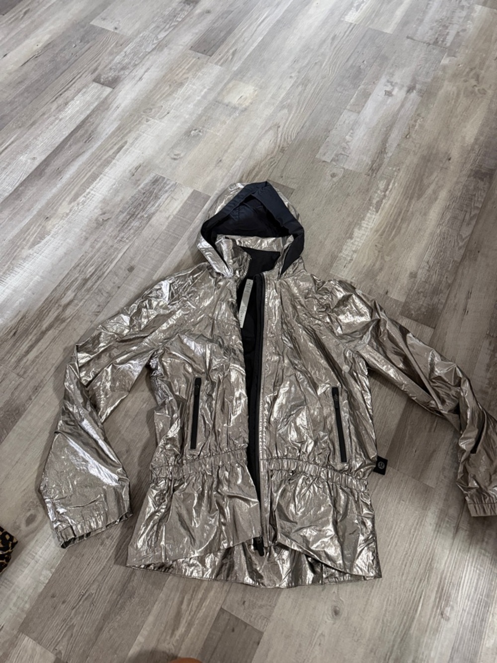 lululemon athletica Metallic Silver Hooded Utility Jacket